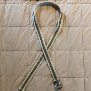 Cream and tan web belt